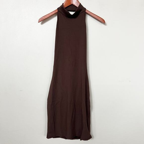 New FASHION NOVA Claire Halter Snatched Mini Dress - Coco Women’s SIZE L - Picture 3 of 9